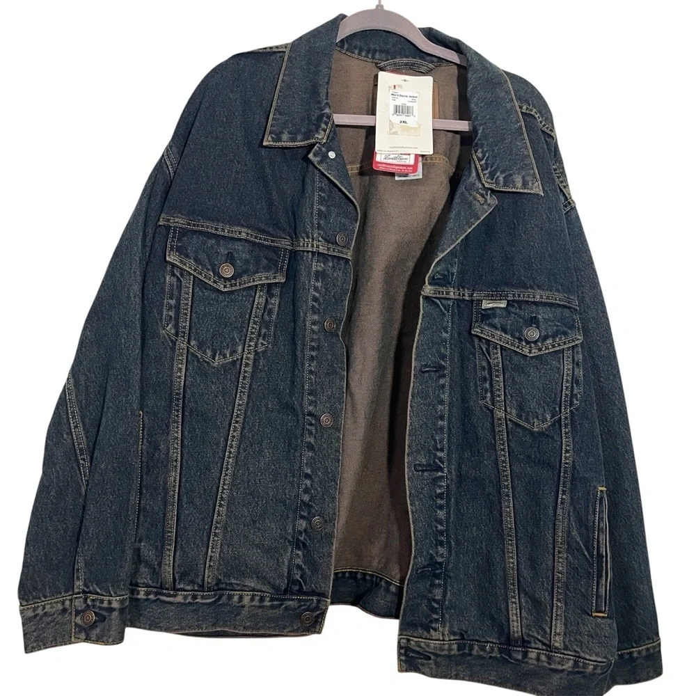 NWT Levi Dark Blue Trucker Jacket Size 2XL Big and Tall Vintage Wash 100% Cotton